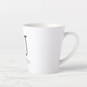 Moderne bloemige aanpasbare monogramletter U Latte Mok (Rechts)