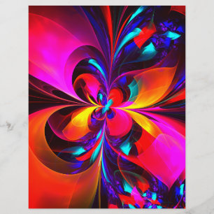 Moderne bloemige Abstracte kunst rood blauw patroo