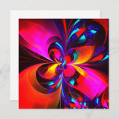 Moderne bloemige Abstracte kunst rood blauw patroo (Voorkant / Achterkant)