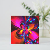 Moderne bloemige Abstracte kunst rood blauw patroo (Staand voorkant)