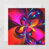 Moderne bloemige Abstracte kunst rood blauw patroo (Voorkant)