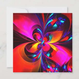 Moderne bloemige Abstracte kunst rood blauw patroo