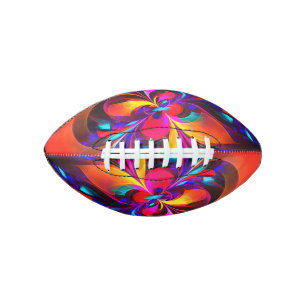 Moderne bloemige Abstracte kunst rood blauw patroo American Football