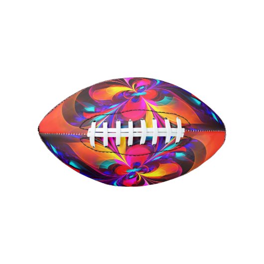 Moderne bloemige Abstracte kunst rood blauw patroo American Football (Voorkant)