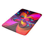 Moderne bloemige Abstracte kunst rood blauw patroo Badmat (Gekanteld)