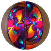 Moderne bloemige Abstracte kunst rood blauw patroo Basketbal (Verticaal)