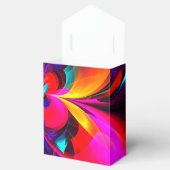 Moderne bloemige Abstracte kunst rood blauw patroo Bedankdoosjes (Geopend)