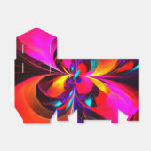 Moderne bloemige Abstracte kunst rood blauw patroo Bedankdoosjes (Uitgevouwen)