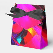 Moderne bloemige Abstracte kunst rood blauw patroo Bedankdoosjes (Voorkant Zijde)