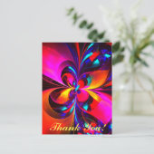 Moderne bloemige Abstracte kunst rood blauw patroo Briefkaart (Staand voorkant)