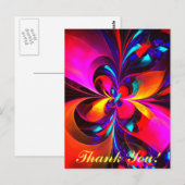 Moderne bloemige Abstracte kunst rood blauw patroo Briefkaart (Voorkant / Achterkant)