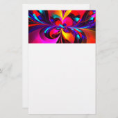 Moderne bloemige Abstracte kunst rood blauw patroo Briefpapier (Voorkant / Achterkant)