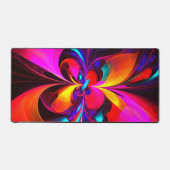 Moderne bloemige Abstracte kunst rood blauw patroo Bureaumat (Voorkant)