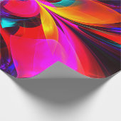 Moderne bloemige Abstracte kunst rood blauw patroo Cadeaupapier (Hoek)