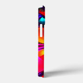 Moderne bloemige Abstracte kunst rood blauw patroo Case-Mate iPhone Case (Achterkant / Rechts)