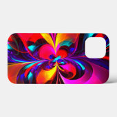 Moderne bloemige Abstracte kunst rood blauw patroo Case-Mate iPhone Case (Achterkant (horizontaal))
