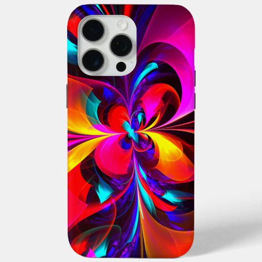 Moderne bloemige Abstracte kunst rood blauw patroo Case-Mate iPhone Case (Achterkant)