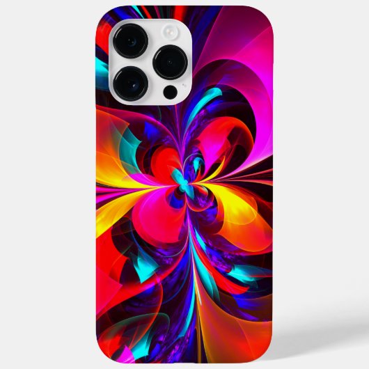 Moderne bloemige Abstracte kunst rood blauw patroo Case-Mate iPhone Case (Achterkant)