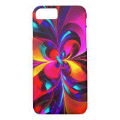 Moderne bloemige Abstracte kunst rood blauw patroo Case-Mate iPhone Case (Achterkant)