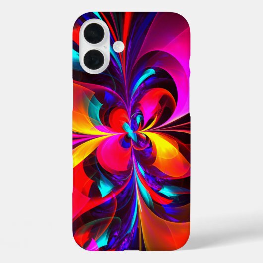 Moderne bloemige Abstracte kunst rood blauw patroo Case-Mate iPhone Case (Achterkant)