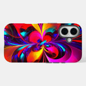 Moderne bloemige Abstracte kunst rood blauw patroo Case-Mate iPhone Case (Achterkant (horizontaal))