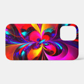 Moderne bloemige Abstracte kunst rood blauw patroo Case-Mate iPhone Case (Achterkant (horizontaal))