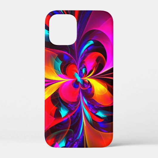 Moderne bloemige Abstracte kunst rood blauw patroo Case-Mate iPhone Case (Achterkant)