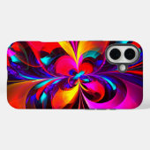 Moderne bloemige Abstracte kunst rood blauw patroo Case-Mate iPhone Case (Achterkant (horizontaal))