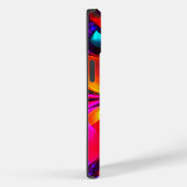 Moderne bloemige Abstracte kunst rood blauw patroo Case-Mate iPhone Case (Achterkant / Rechts)