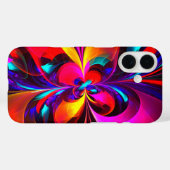 Moderne bloemige Abstracte kunst rood blauw patroo Case-Mate iPhone Case (Achterkant (horizontaal))