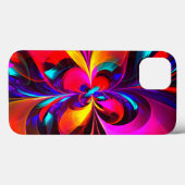 Moderne bloemige Abstracte kunst rood blauw patroo Case-Mate iPhone Case (Achterkant (horizontaal))