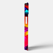 Moderne bloemige Abstracte kunst rood blauw patroo Case-Mate iPhone Case (Achterkant / Rechts)