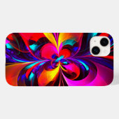 Moderne bloemige Abstracte kunst rood blauw patroo Case-Mate iPhone Case (Achterkant (horizontaal))