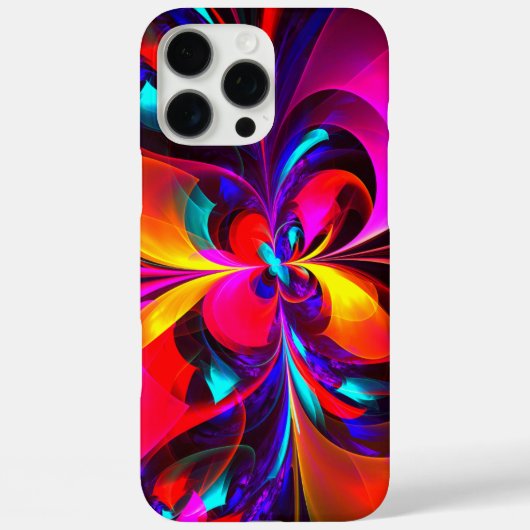 Moderne bloemige Abstracte kunst rood blauw patroo Case-Mate iPhone Case (Achterkant)
