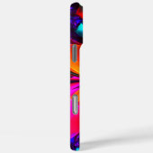 Moderne bloemige Abstracte kunst rood blauw patroo Case-Mate iPhone Case (Achterkant / Rechts)