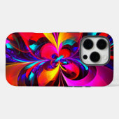 Moderne bloemige Abstracte kunst rood blauw patroo Case-Mate iPhone Case (Achterkant (horizontaal))