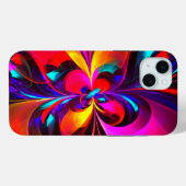 Moderne bloemige Abstracte kunst rood blauw patroo Case-Mate iPhone Case (Achterkant (horizontaal))