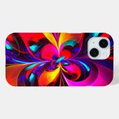 Moderne bloemige Abstracte kunst rood blauw patroo Case-Mate iPhone Case (Achterkant (horizontaal))