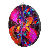 Moderne bloemige Abstracte kunst rood blauw patroo Dartbord (Voorkant Rechts)