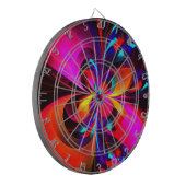 Moderne bloemige Abstracte kunst rood blauw patroo Dartbord (Voorkant Links)