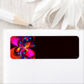 Moderne bloemige Abstracte kunst rood blauw patroo Etiket (Insitu)