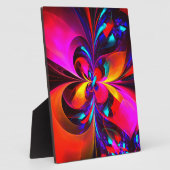 Moderne bloemige Abstracte kunst rood blauw patroo Fotoplaat (Zijkant)