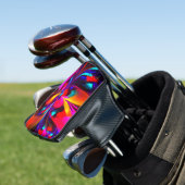 Moderne bloemige Abstracte kunst rood blauw patroo Golfheadcover (Insitu)
