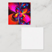 Moderne bloemige Abstracte kunst rood blauw patroo Informatiekaartje (Voorkant / Achterkant)