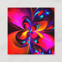 Moderne bloemige Abstracte kunst rood blauw patroo