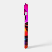 Moderne bloemige Abstracte kunst rood blauw patroo iPhone 15 Case (Linkerkant)