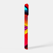 Moderne bloemige Abstracte kunst rood blauw patroo iPhone 15 Case (Rechterkant)