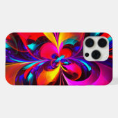 Moderne bloemige Abstracte kunst rood blauw patroo iPhone Hoesje (Achterkant horizontaal)