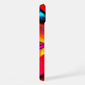 Moderne bloemige Abstracte kunst rood blauw patroo iPhone Hoesje (Rechterkant)