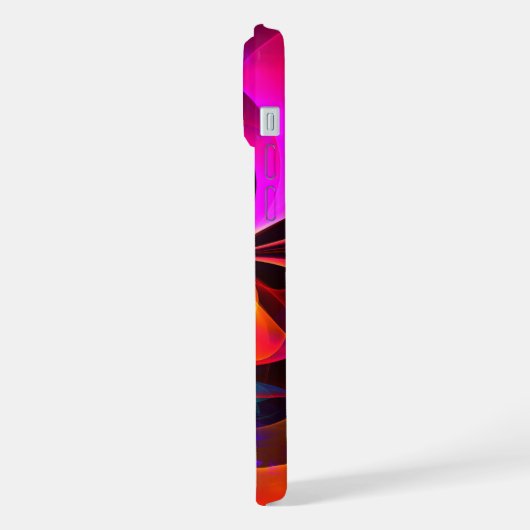 Moderne bloemige Abstracte kunst rood blauw patroo iPhone Hoesje (Linkerkant)